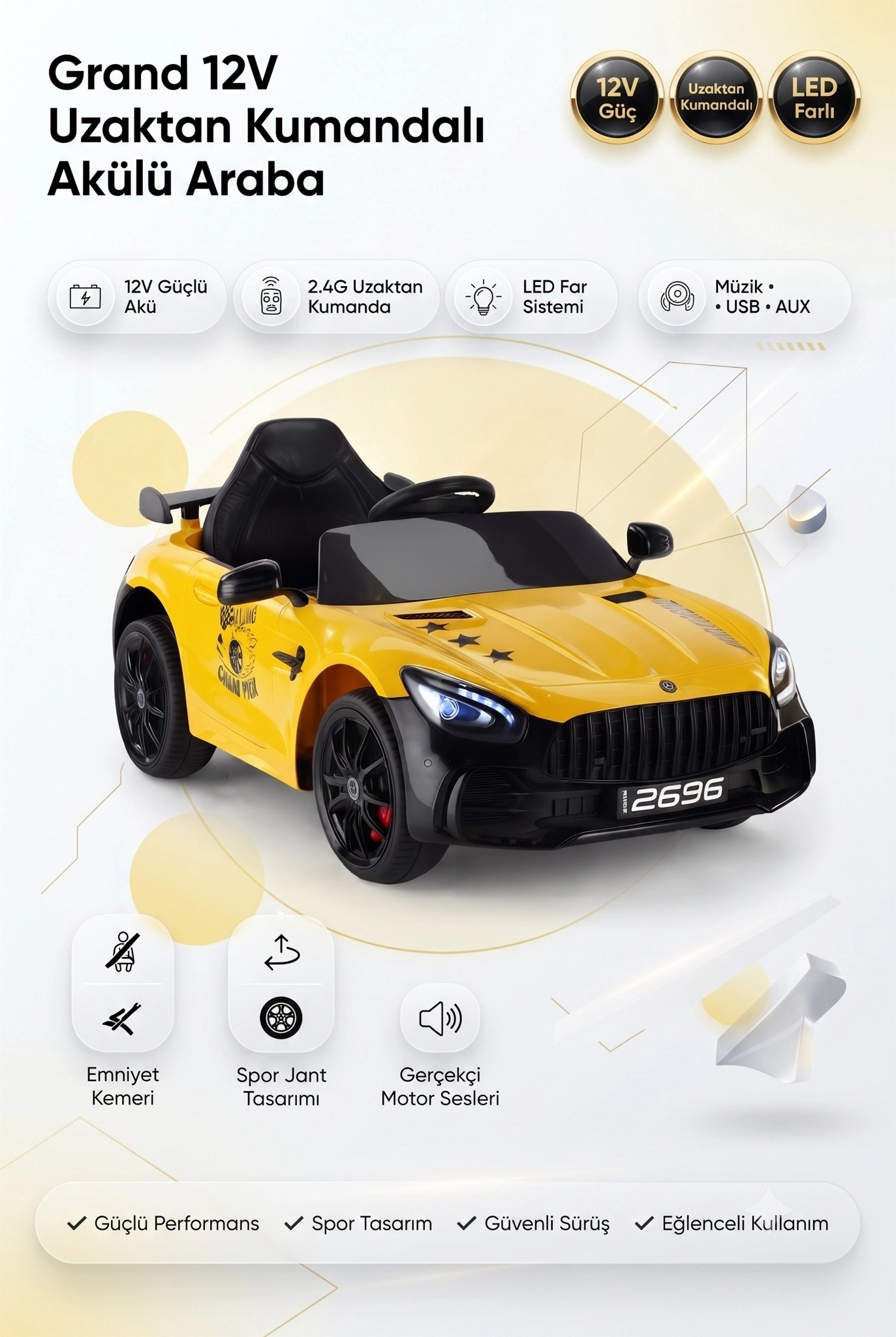 Minik Sürücülerin Süper Arabası! Grand 12V Sport Edition Akülü Araba