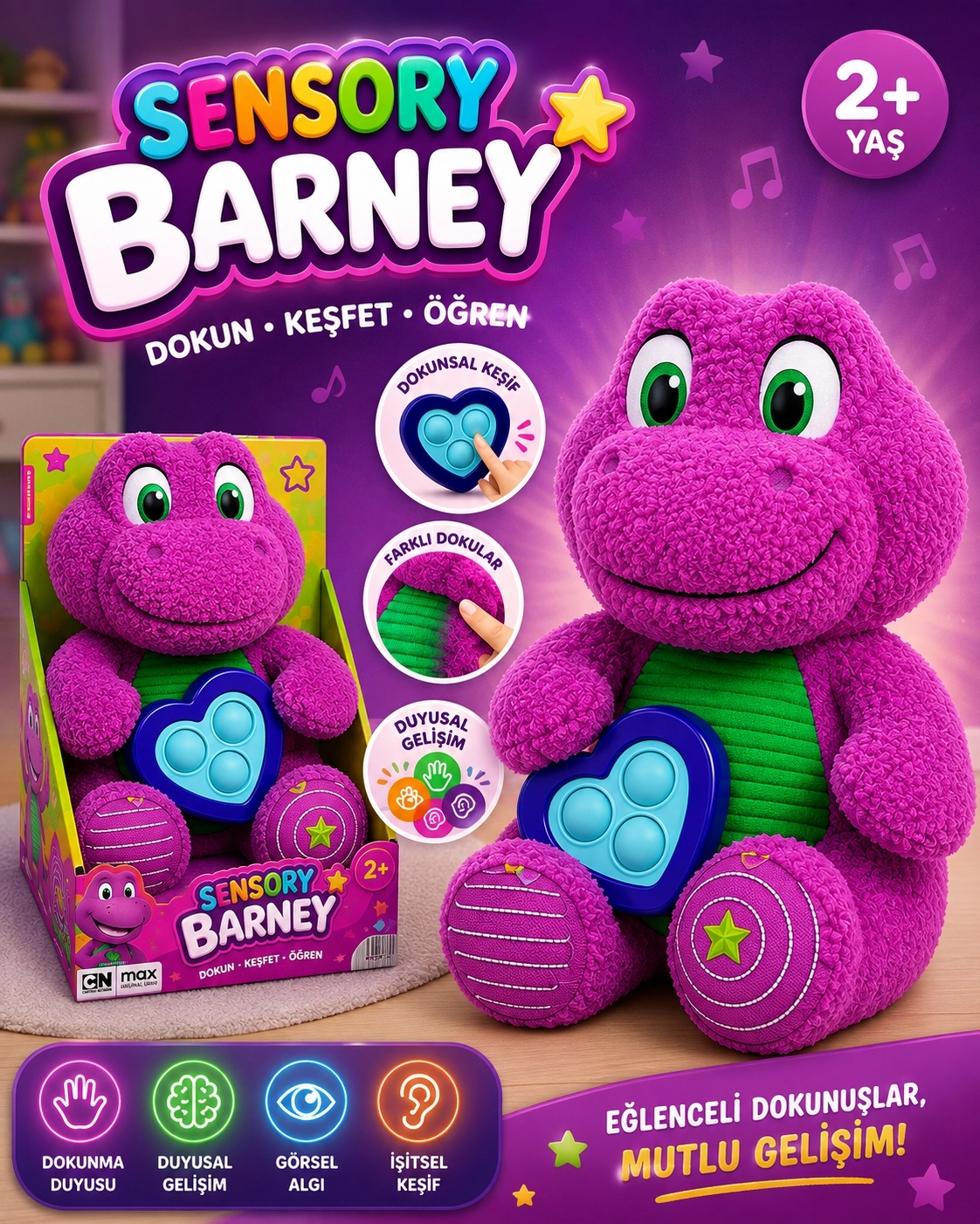 Sensory Barney – Dokunsal Keşif Peluş Oyuncak