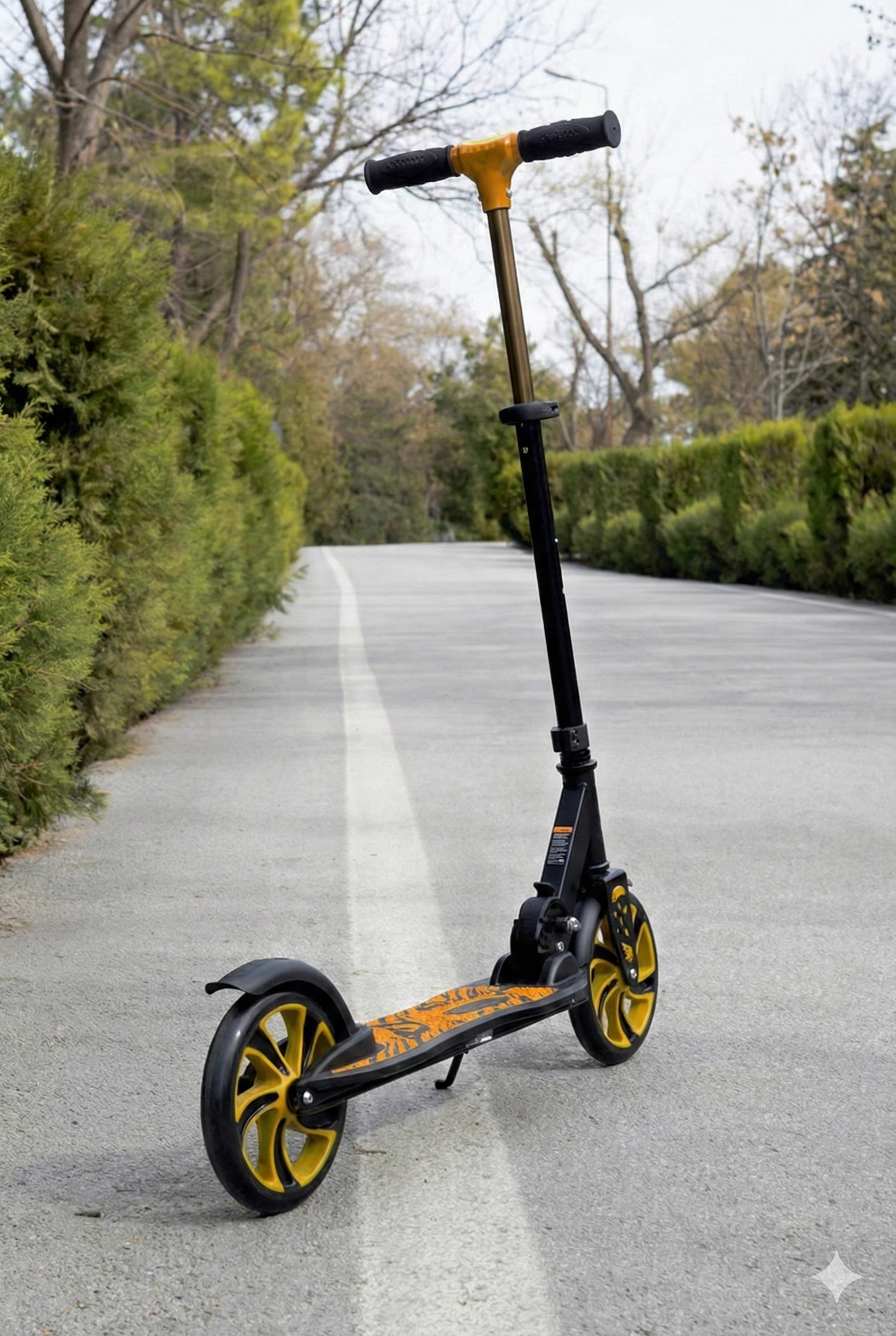 DİPSY TURUNCU/SARI 2 Tekerlekli Katlanabilir +12 Yaş Üzeri Max 100 kg Taşıma Kapasite Frenli 9-12 yaş Scooter