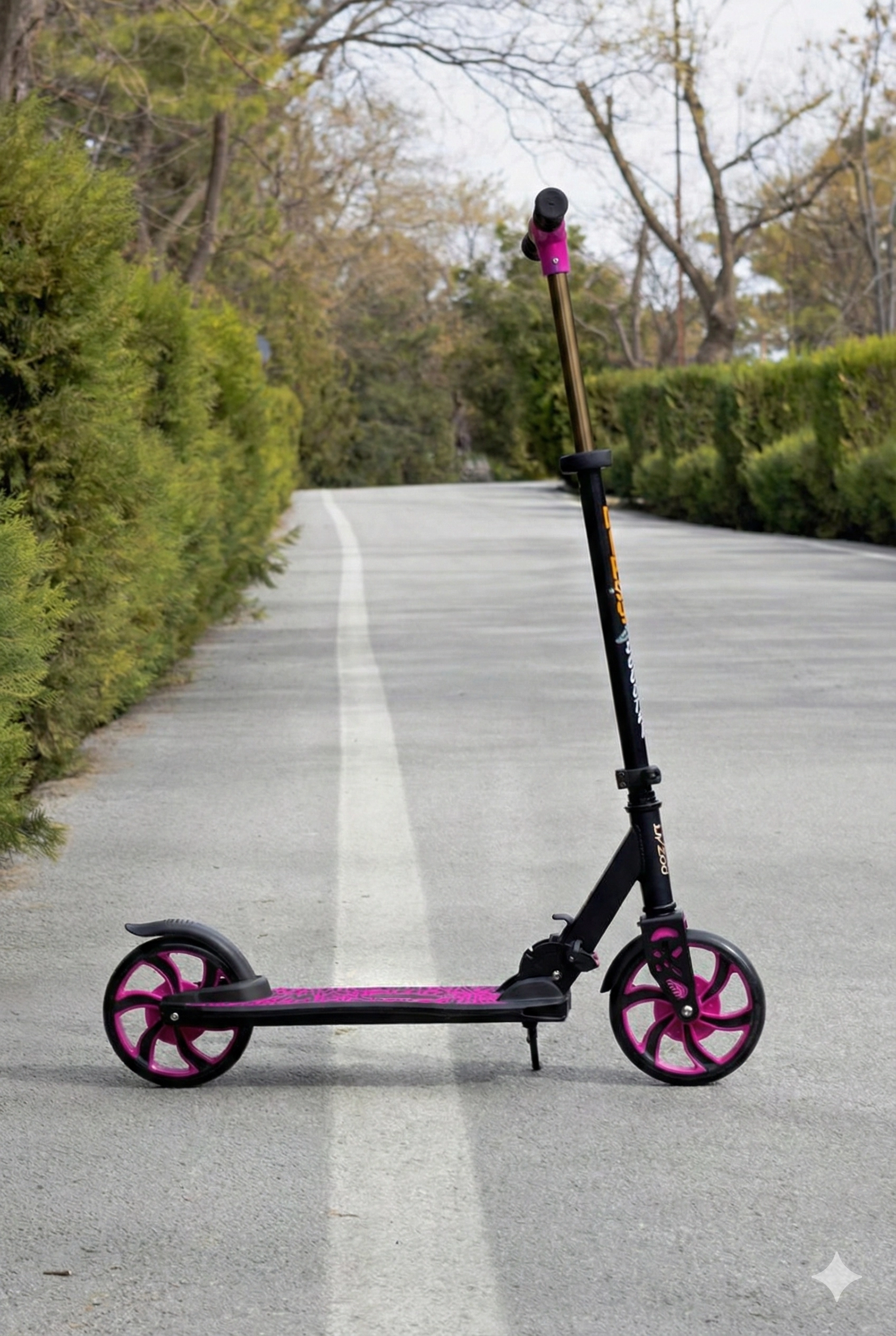DİPSY PEMBE 2 Tekerlekli Katlanabilir +12 Yaş Üzeri Max 100 kg Taşıma Kapasite Frenli 9-12 yaş Scooter