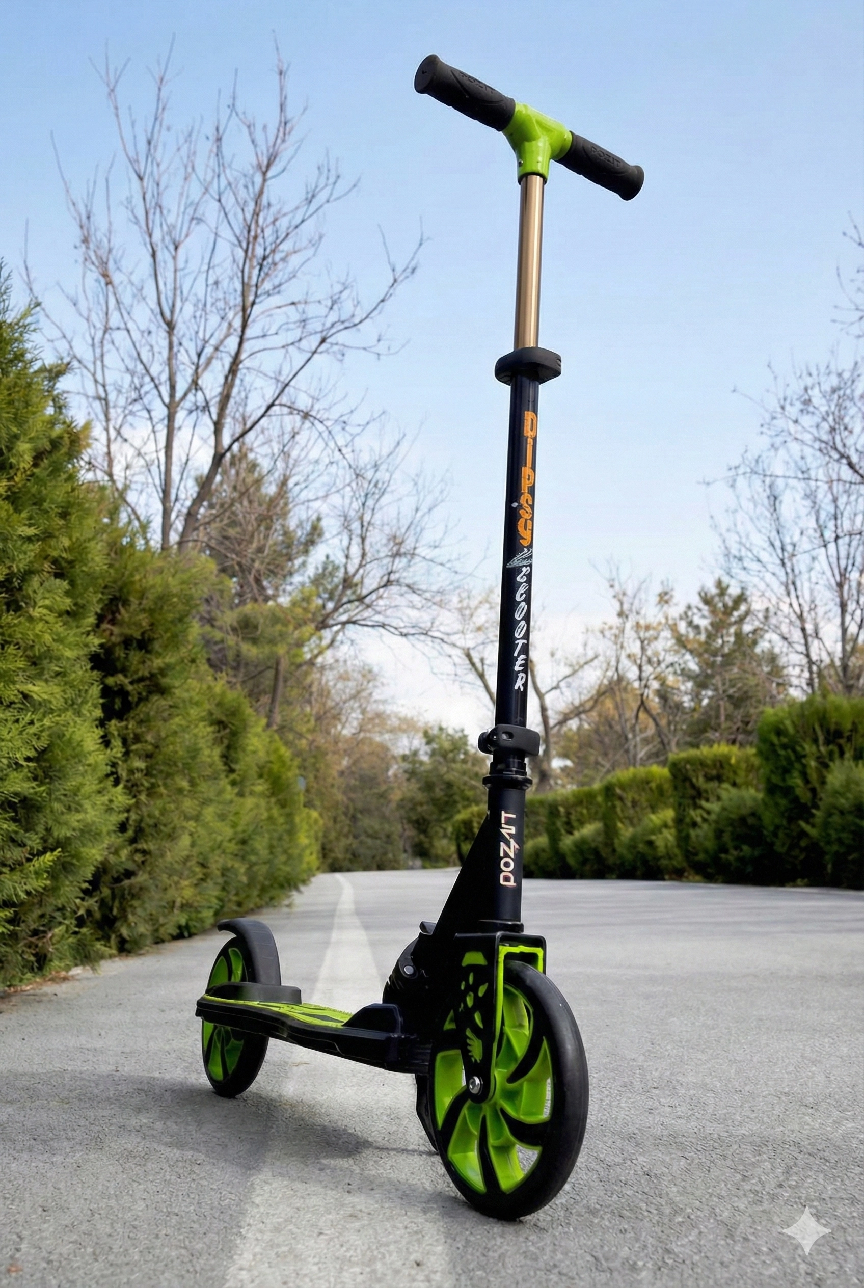 DİPSY YEŞİL 2 Tekerlekli Katlanabilir +12 Yaş Üzeri Max 100 kg Taşıma Kapasite Frenli 9-12 yaş Scooter