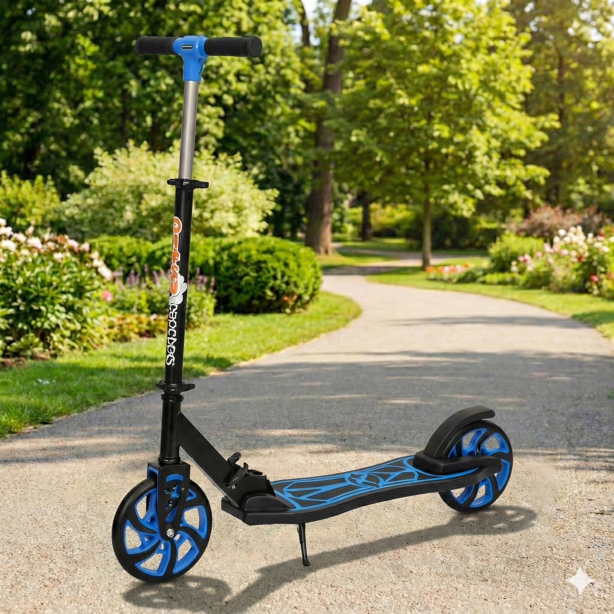DİPSY MAVİ 2 Tekerlekli Katlanabilir +12 Yaş Üzeri Max 100 kg Taşıma Kapasite Frenli 9-12 yaş Scooter