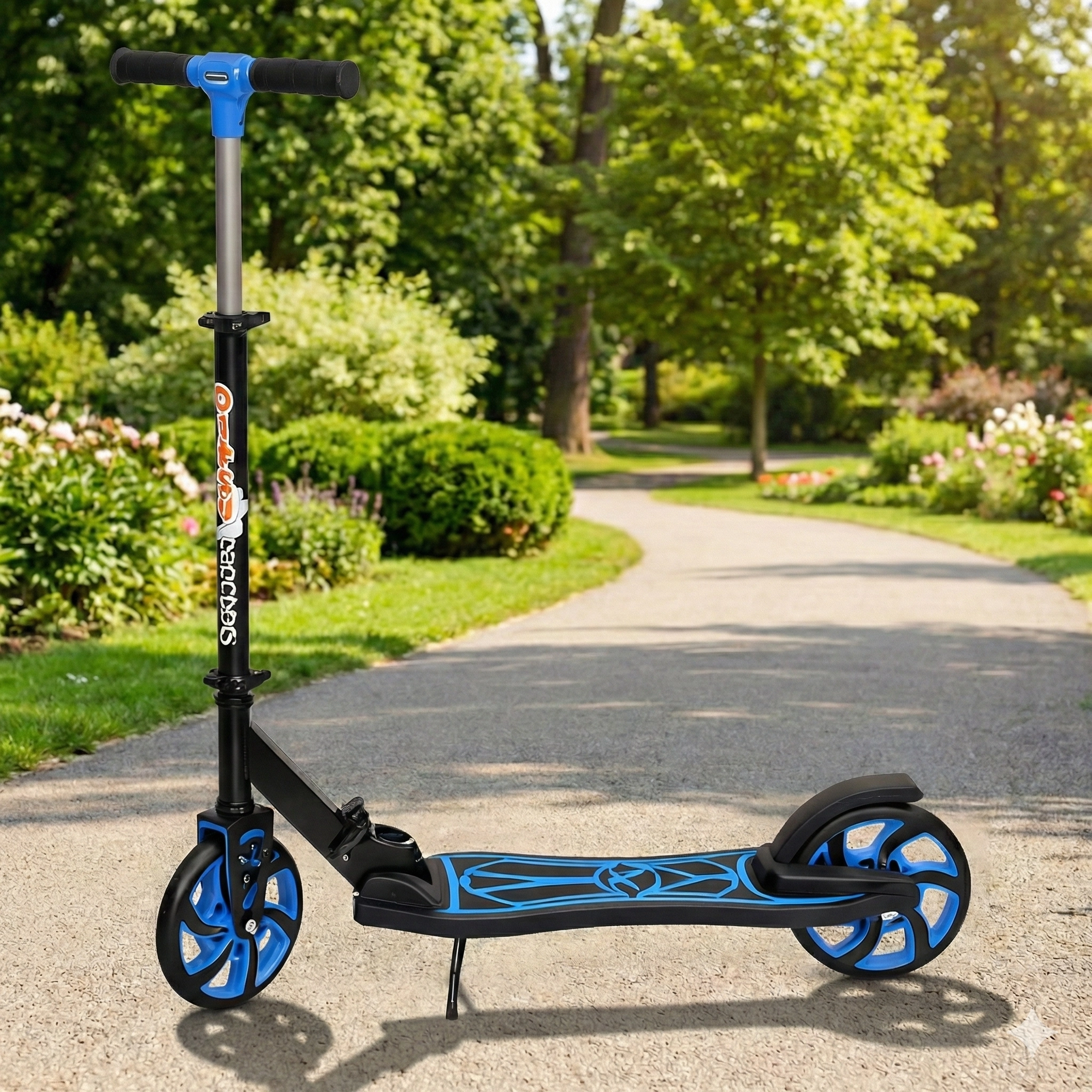 DİPSY MAVİ 2 Tekerlekli Katlanabilir +12 Yaş Üzeri Max 100 kg Taşıma Kapasite Frenli 9-12 yaş Scooter