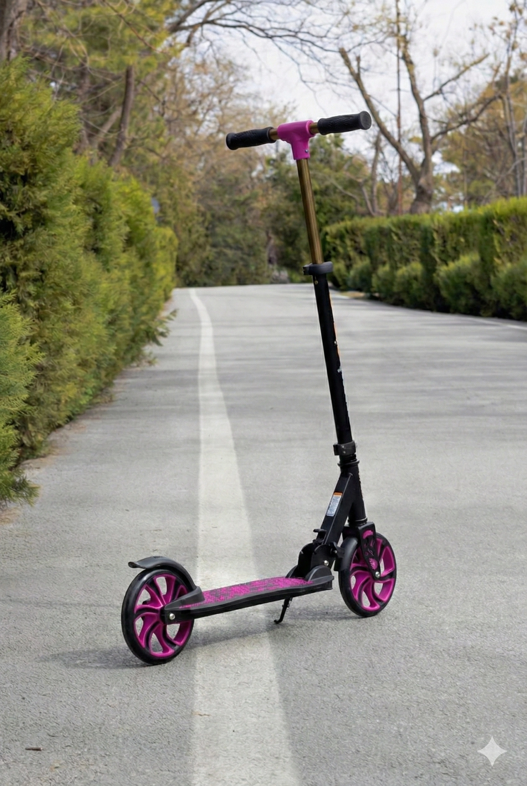 DİPSY PEMBE 2 Tekerlekli Katlanabilir +12 Yaş Üzeri Max 100 kg Taşıma Kapasite Frenli 9-12 yaş Scooter