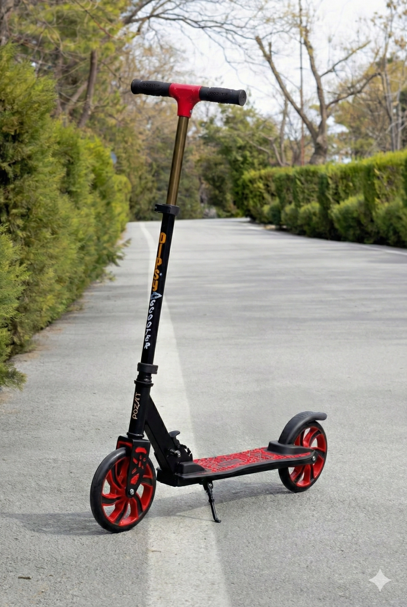 DİPSY KIRMIZI 2 Tekerlekli Katlanabilir +12 Yaş Üzeri Max 100 kg Taşıma Kapasite Frenli 9-12 yaş Scooter