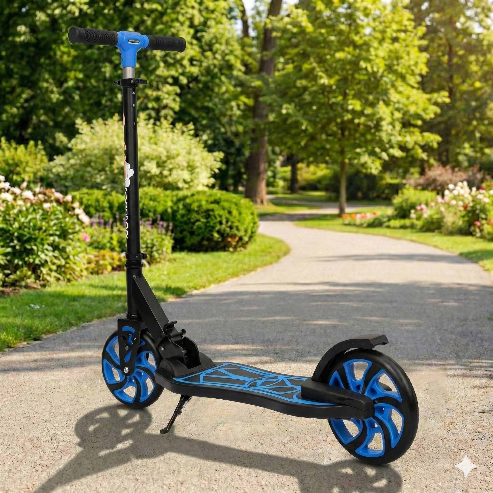 DİPSY MAVİ 2 Tekerlekli Katlanabilir +12 Yaş Üzeri Max 100 kg Taşıma Kapasite Frenli 9-12 yaş Scooter