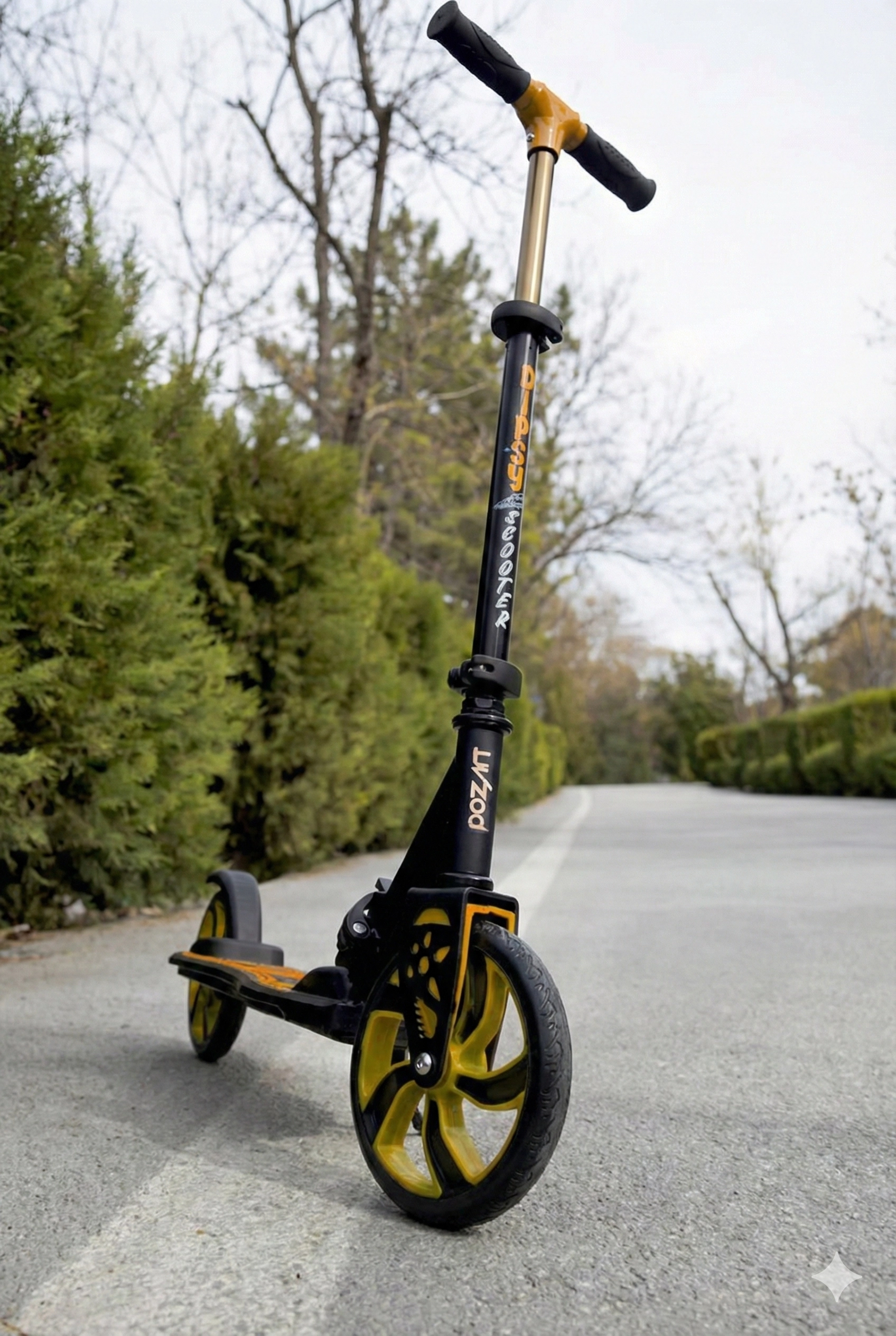 DİPSY TURUNCU/SARI 2 Tekerlekli Katlanabilir +12 Yaş Üzeri Max 100 kg Taşıma Kapasite Frenli 9-12 yaş Scooter