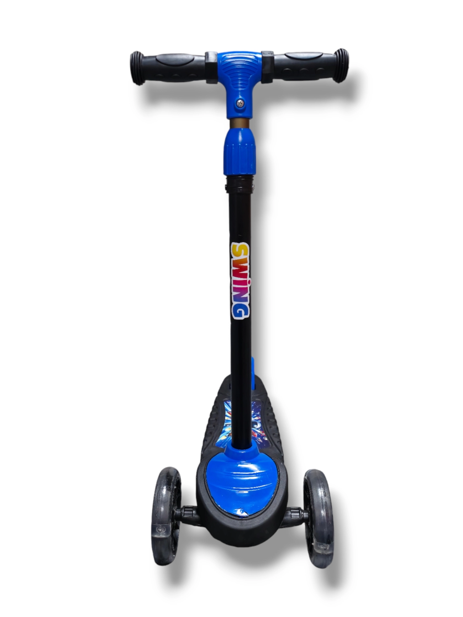 SWİNG MAVİ Led Işıklı 3 Tekerlekli Yükseklik Ayarlı Scooter +3 Yaş 40Kg Kapasiteli
