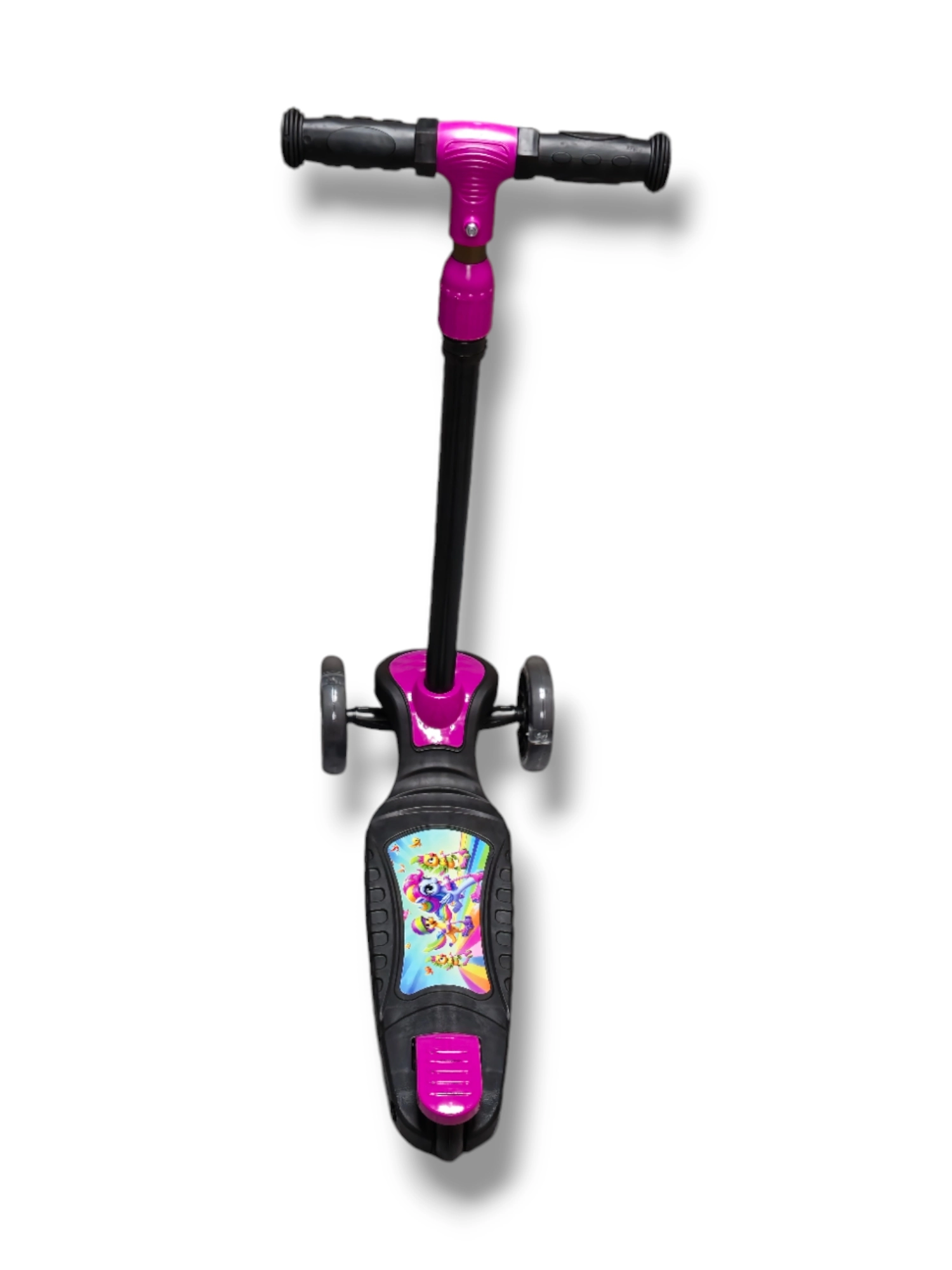 SWİNG PEMBE Led Işıklı 3 Tekerlekli Yükseklik Ayarlı Scooter +3 Yaş 40Kg Kapasiteli