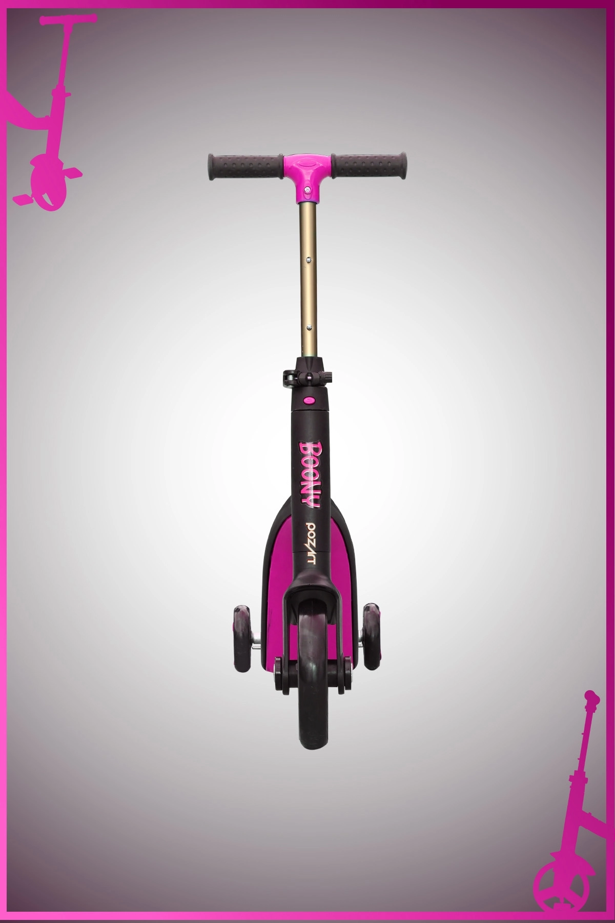 BOONY PEMBE İilk Bisikletim Hem Scooter Hem Bisiklet 3 Farklı Özellik 2-8 Yaş Arası