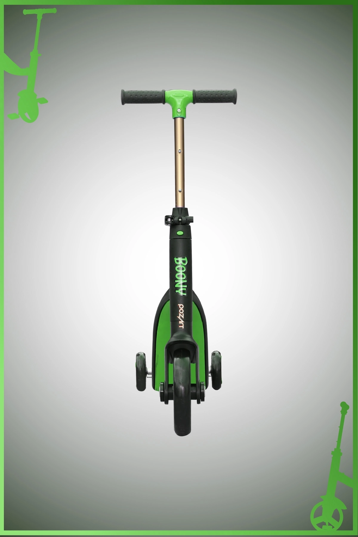 BOONY YEŞİL İilk Bisikletim Hem Scooter Hem Bisiklet 3 Farklı Özellik 2-8 Yaş Arası