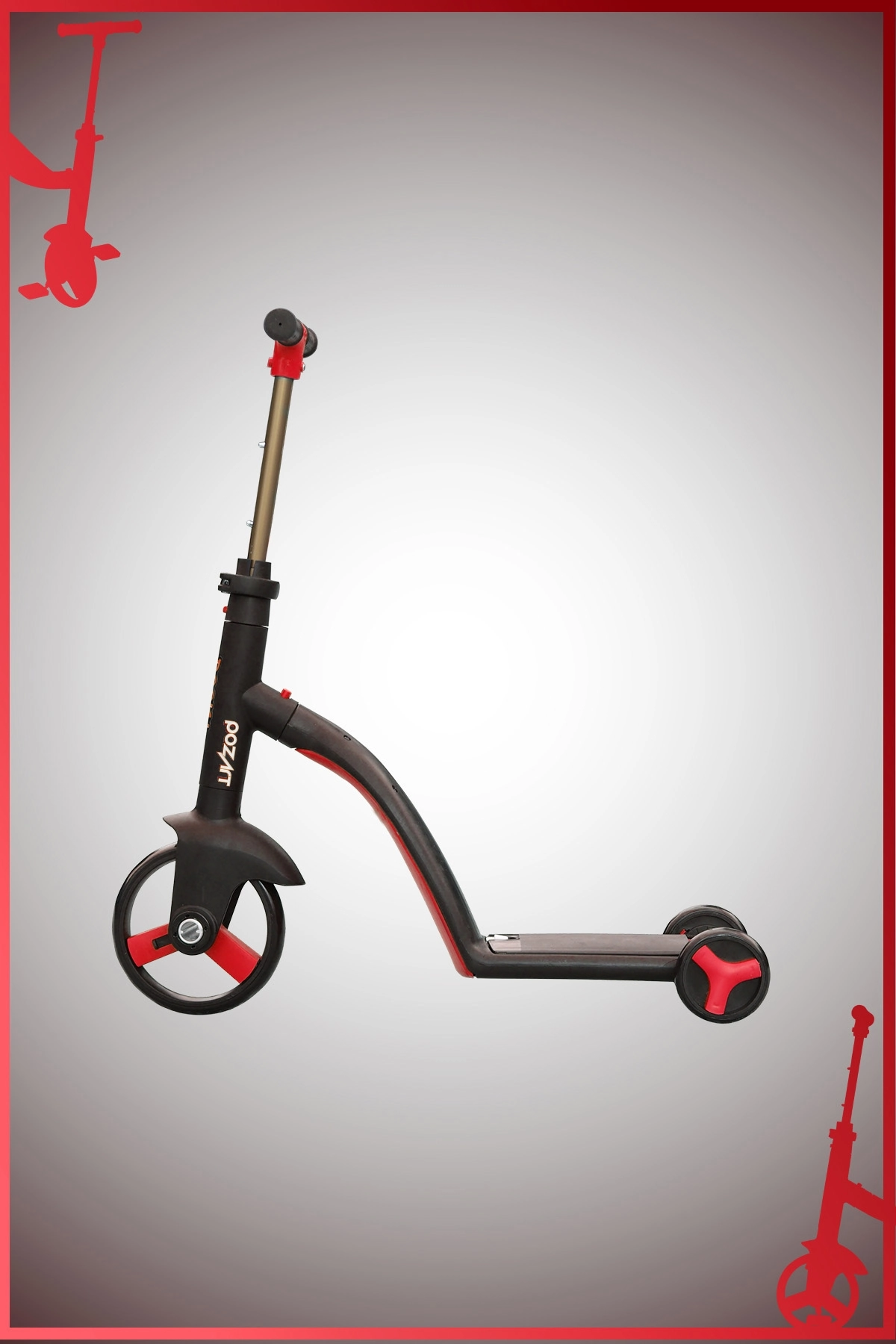BOONY KIRMIZI İilk Bisikletim Hem Scooter Hem Bisiklet 3 Farklı Özellik 2-8 Yaş Arası