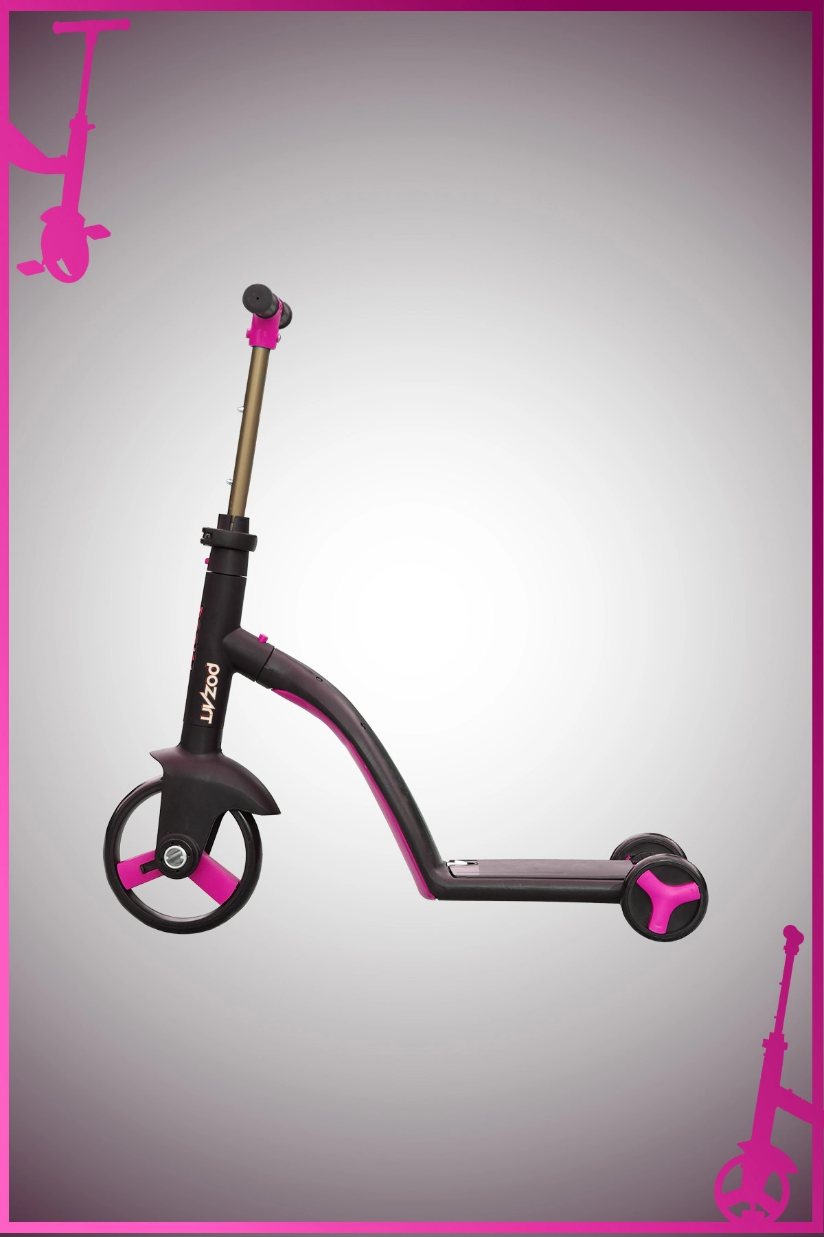 BOONY PEMBE İilk Bisikletim Hem Scooter Hem Bisiklet 3 Farklı Özellik 2-8 Yaş Arası