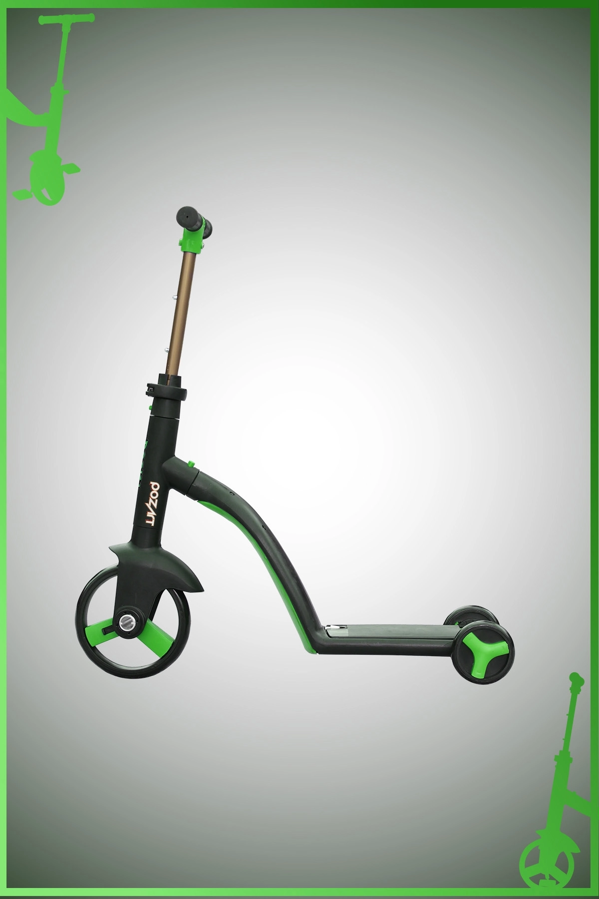 BOONY YEŞİL İilk Bisikletim Hem Scooter Hem Bisiklet 3 Farklı Özellik 2-8 Yaş Arası