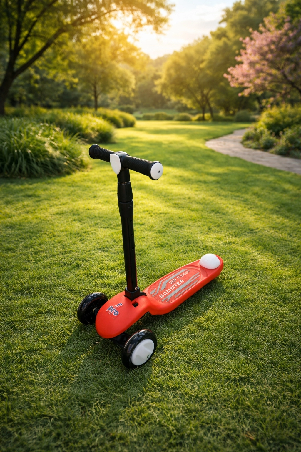 Pro Işıklı ve Katlanabilir Led Işıklı 3 Tekerlekli Çocuk Scooter 50kg Kapasite 3+yaş