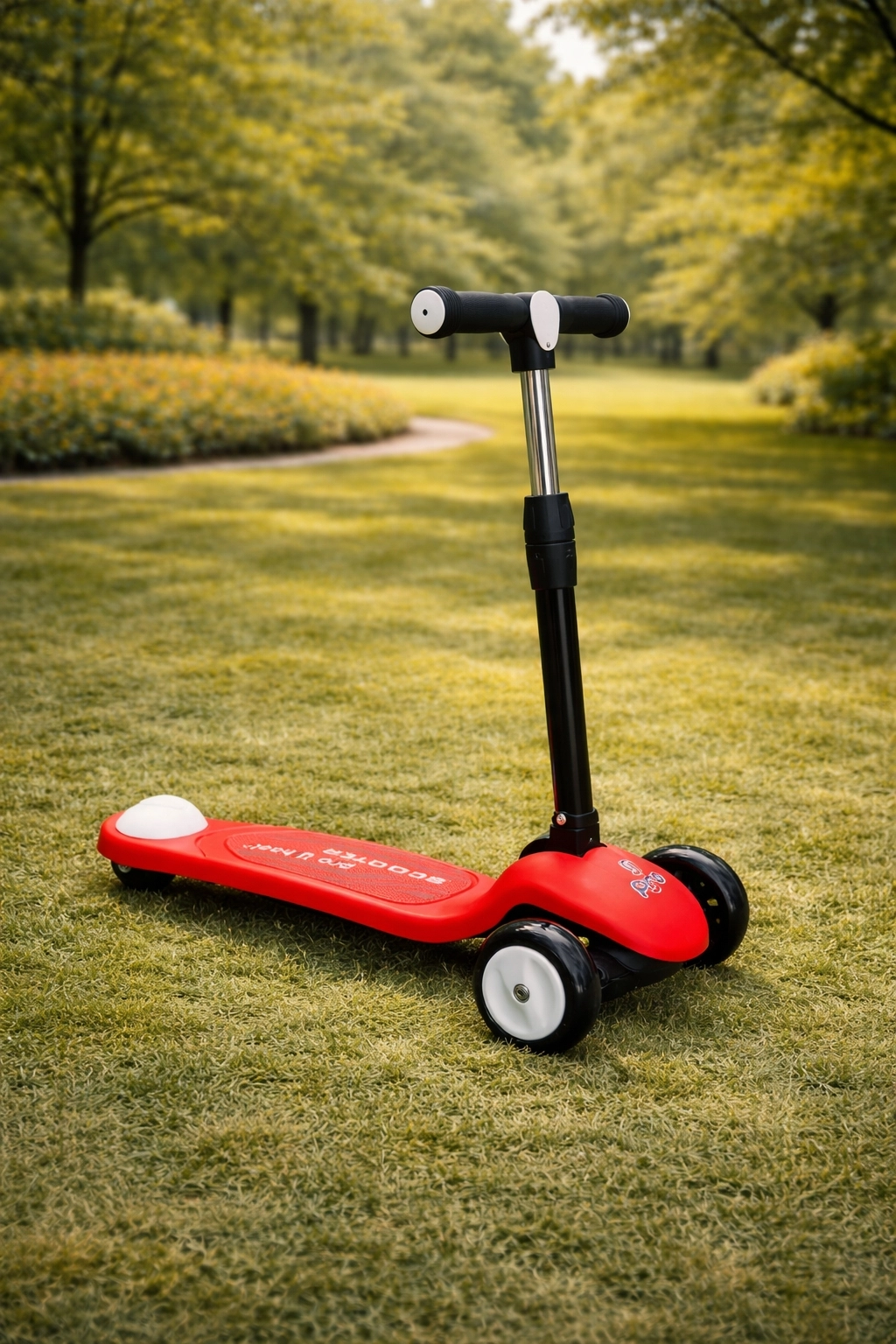 Pro Işıklı ve Katlanabilir Led Işıklı 3 Tekerlekli Çocuk Scooter 50kg Kapasite 3+yaş