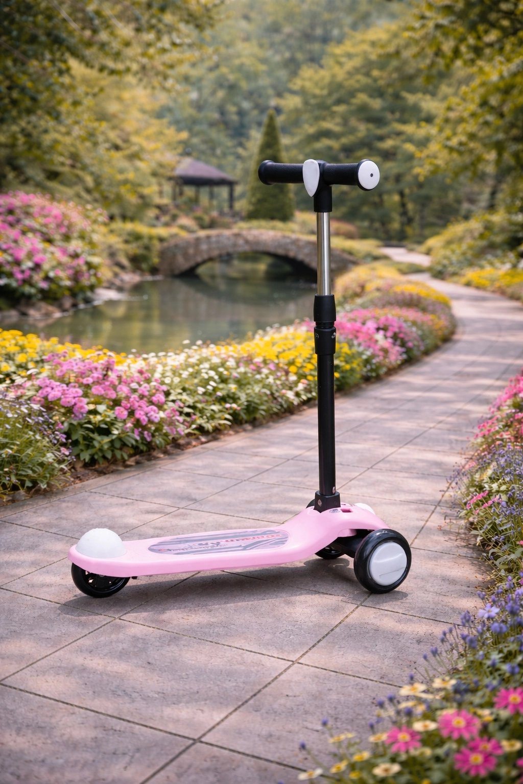 Pro Işıklı ve Katlanabilir Led Işıklı 3 Tekerlekli Çocuk Scooter 50kg Kapasite 3+yaş