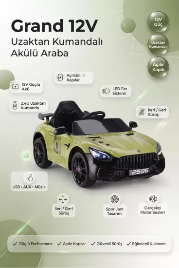 Grand Sport Yeşil Akülü Araba