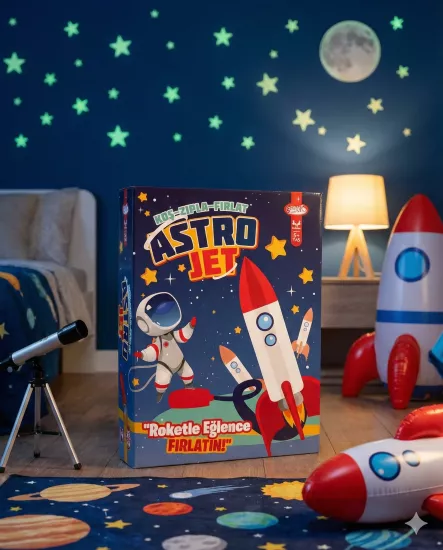 Astrojet Roket Fırlatma Oyun Seti Roketini Hazırla Ayağınla Ateşle Fırlat Koş Yakala