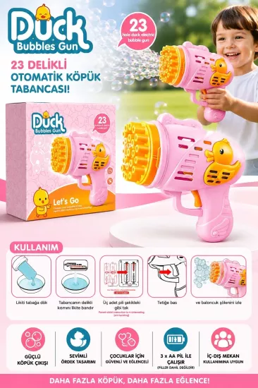 Duck Pembe Eğlenceli Baloncuk Köpük Tabancası