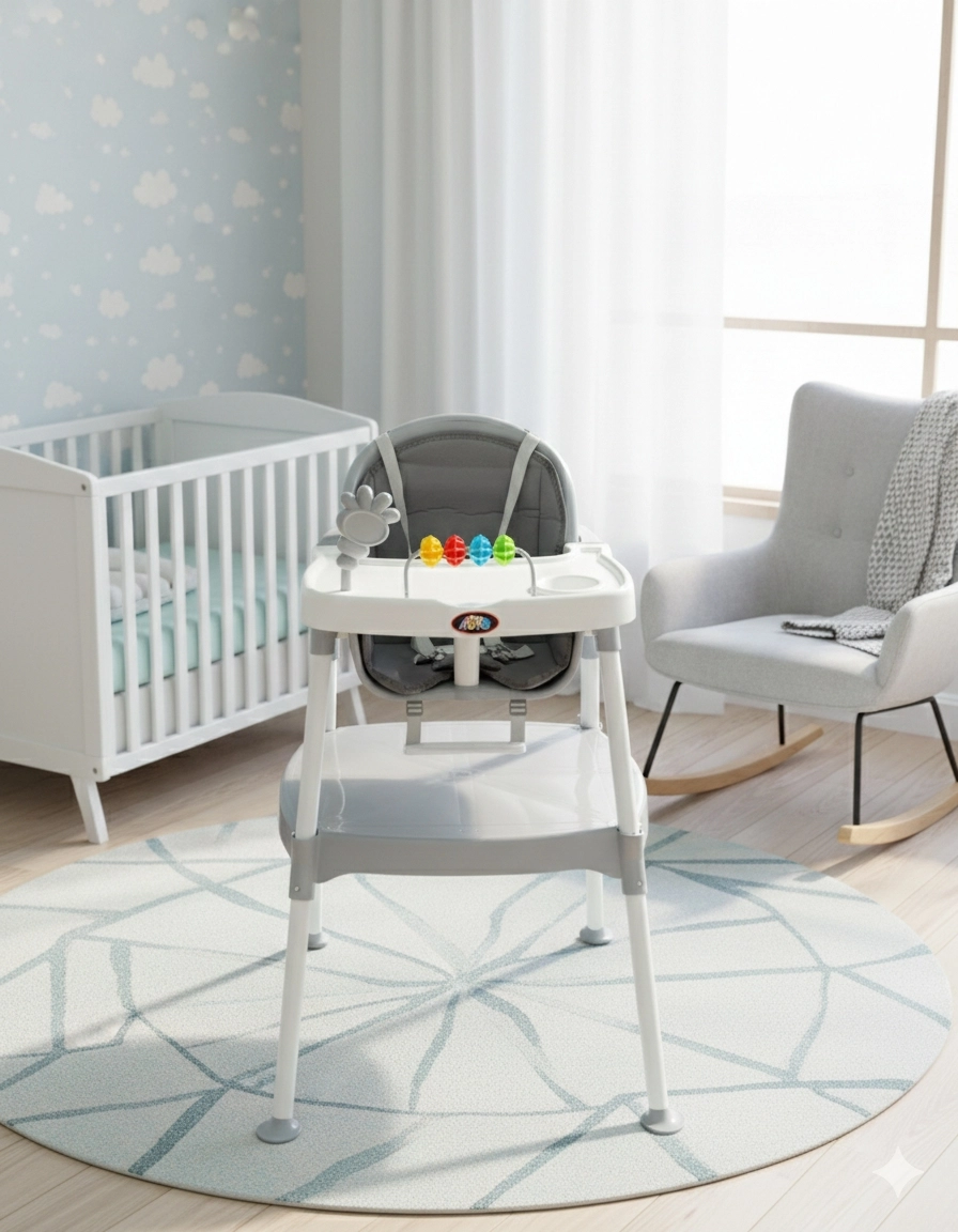 TRİO GRİ MAMA SANDALYESİ - 3 Aşamalı Mama Sandalyesi/Aktivite Masası/Masa/Sandalye