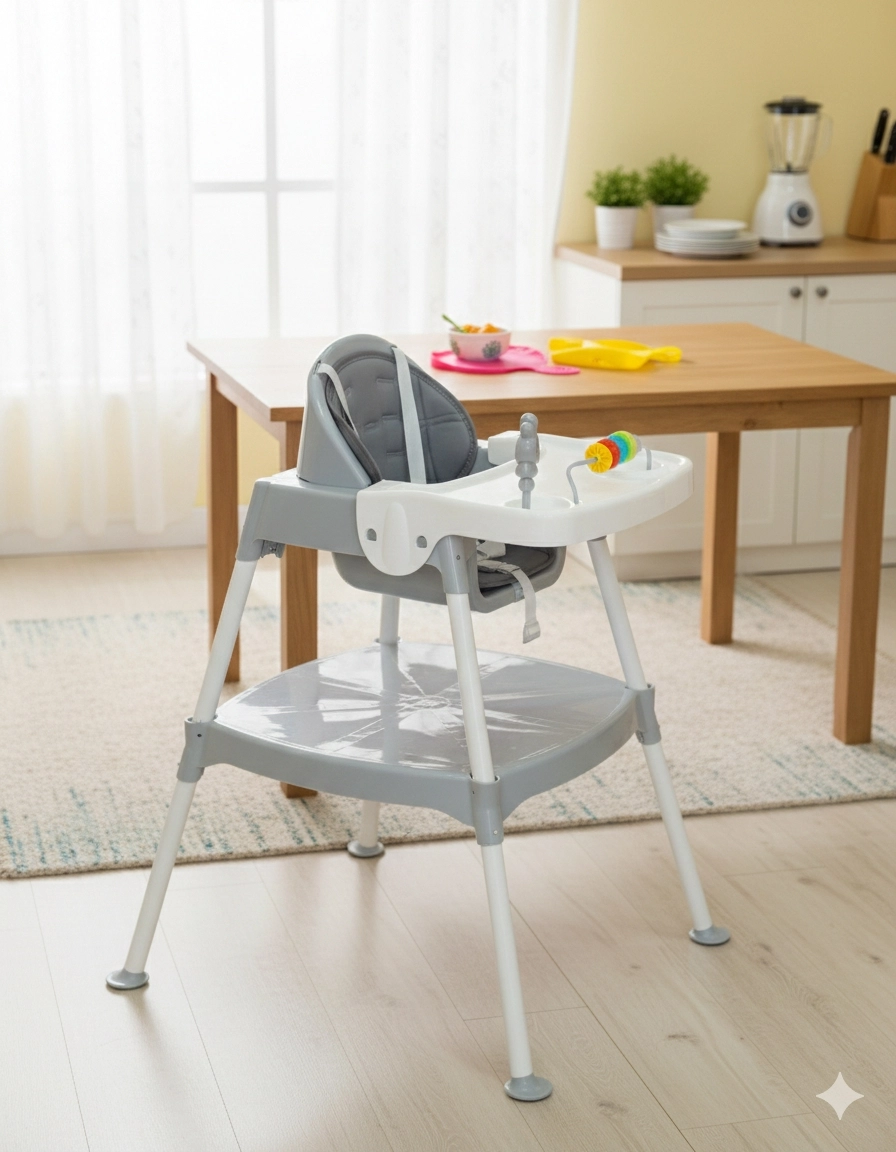 TRİO GRİ MAMA SANDALYESİ - 3 Aşamalı Mama Sandalyesi/Aktivite Masası/Masa/Sandalye