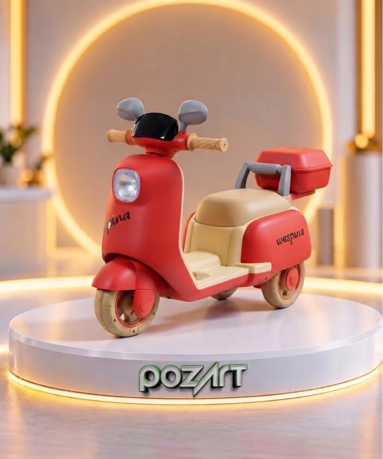 WESPİNA Akülü 3 Tekerlekli Çocuk Motoru Uzaktan Kumandalı 50 Kilo Taşıma Kapasiteli Müzik Çalarlı 1-6 Yaş