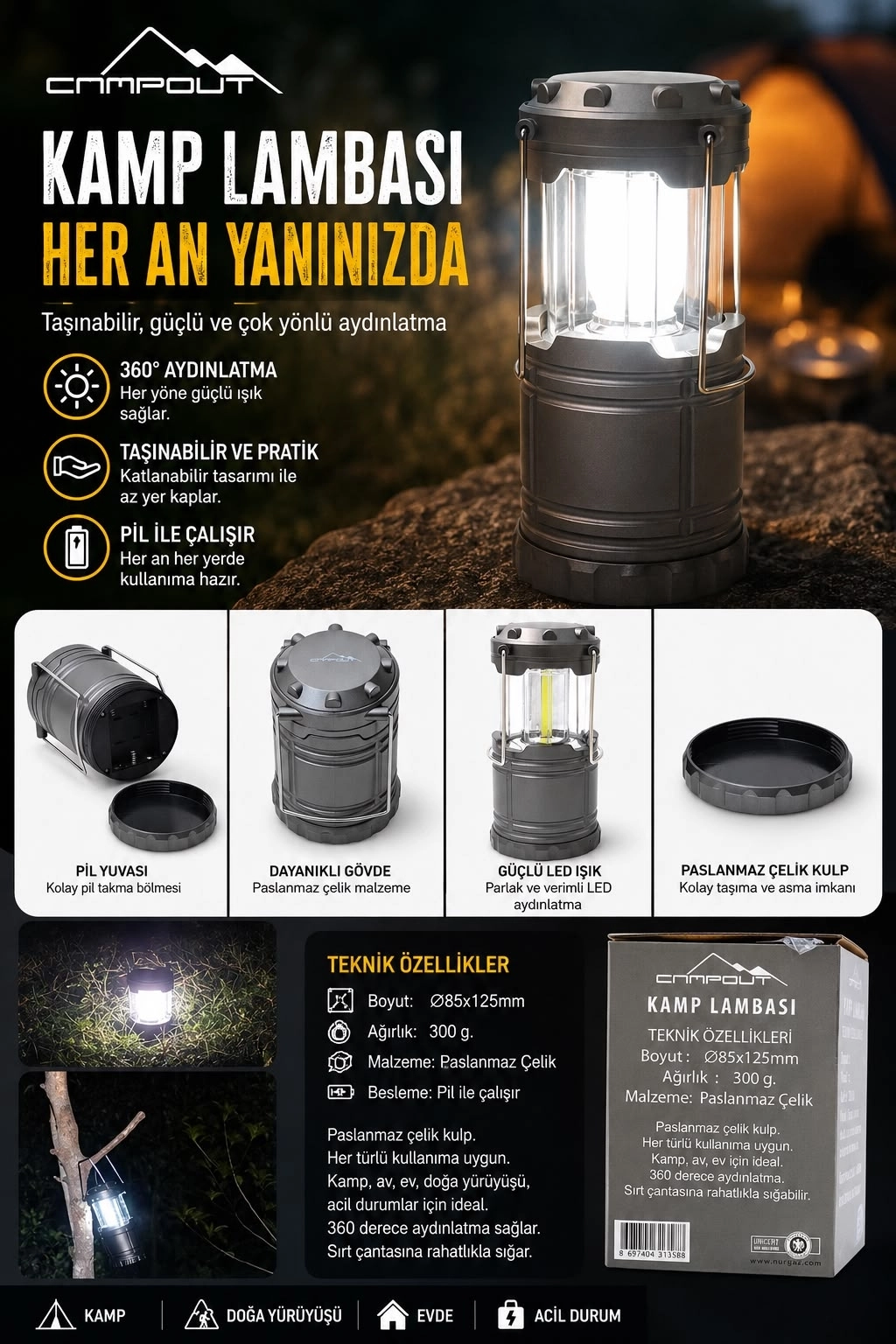 Campout Kamp Lambası Led