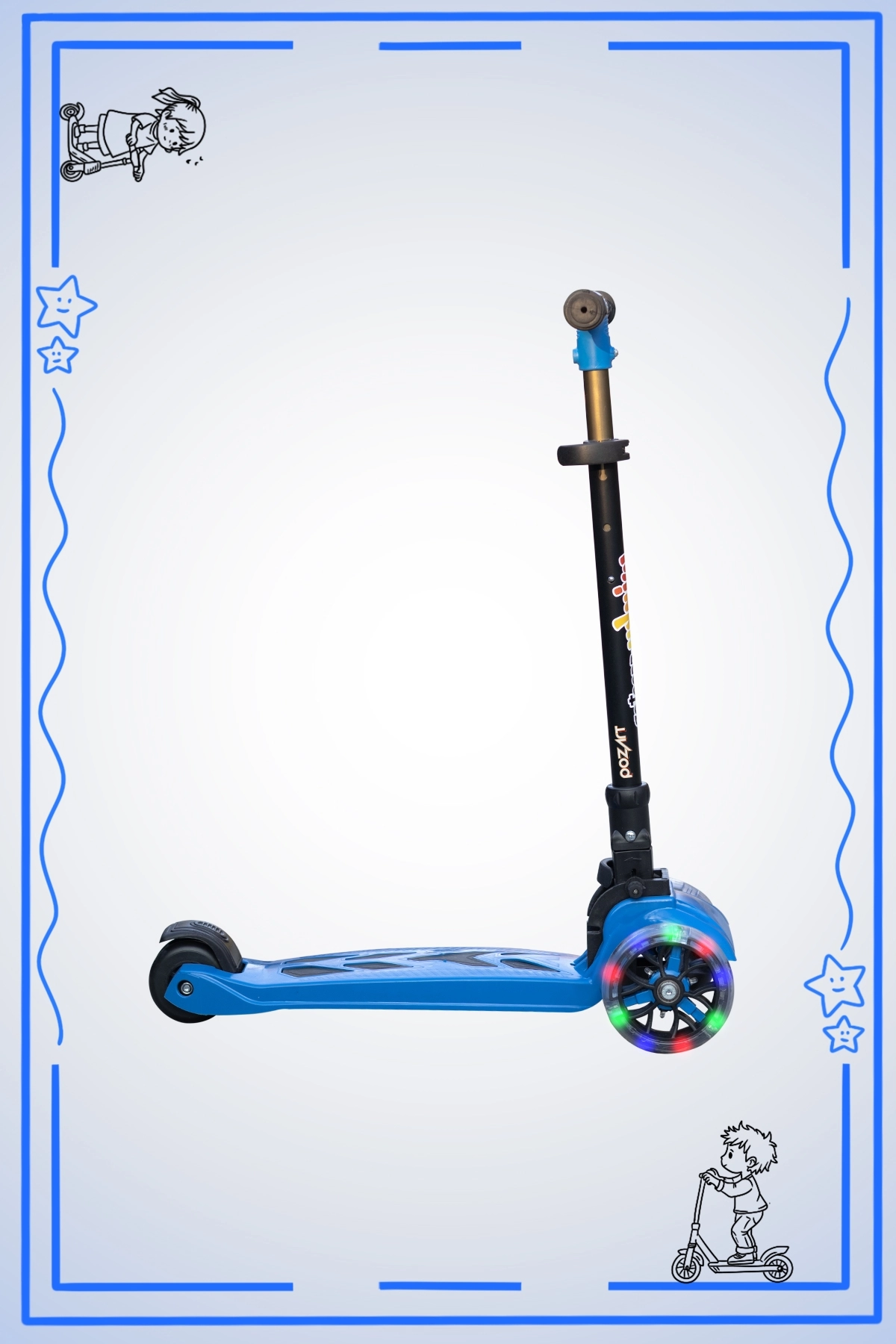 WİNKY MAVİ Led Işıklı 3 Tekerli Katlanabilir 5-9 Yaş Arası Max 90 Kg Taşıma Kapasitesi 3 kademeli Scooter